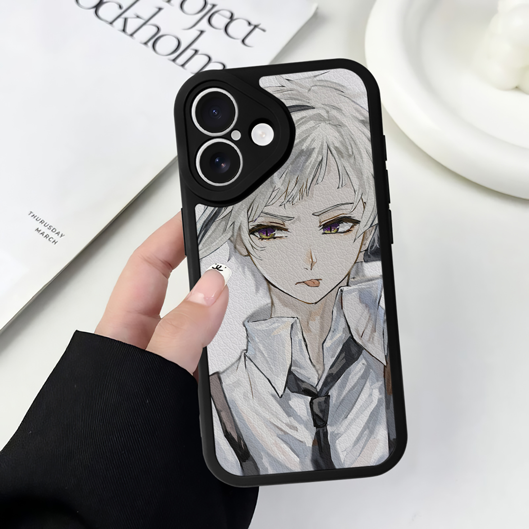 （画像用） 文豪ストレイドッグス Bungo Stray Dogs 【iPhone 16シリーズ対応】シリコンスマホケース（レザー調） 材質：シリコン
